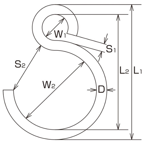 41.5x4.0mmSフック(ステンレス製/5個)_画像03