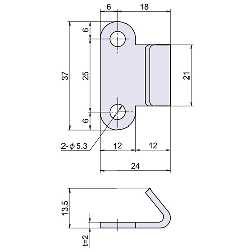 EA951BR-74 25x21mmパッチン用フック2個_画像02