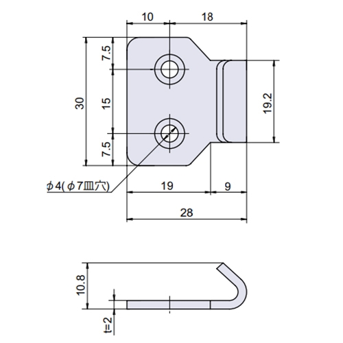 EA951BR-78 30x28mmパッチンフック穴付2個_画像03