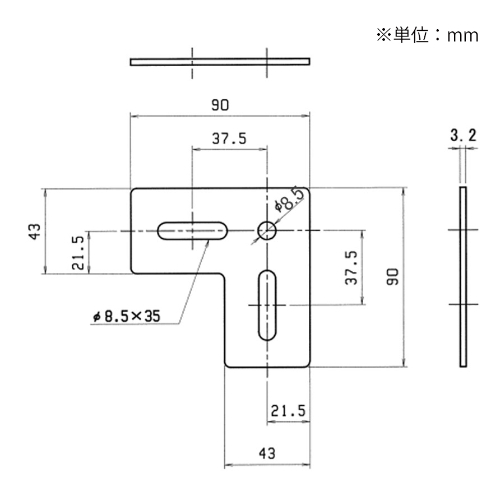 EA951EA-133A 43x90x90mmL型連結金具_画像03