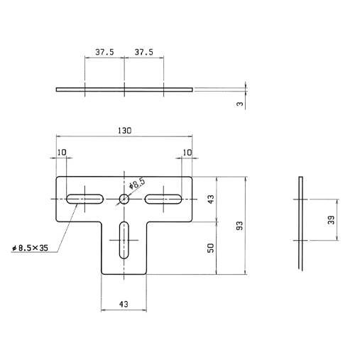 EA951EA-147A 43x130x93mmT型連結金具_画像03