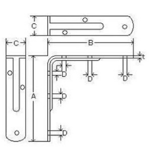 EA951EB-523 120x120x25mm補強金具シルバ-_画像03