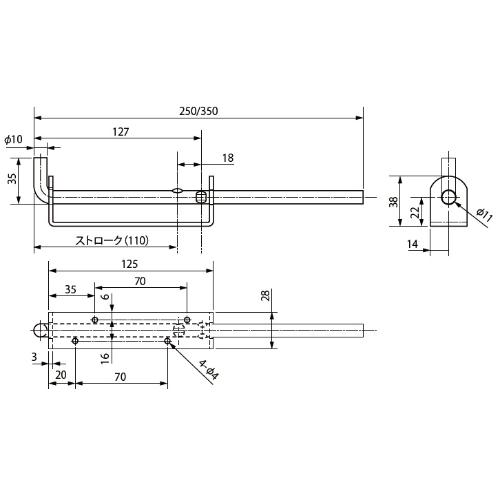 EA951LR-22 φ10x350mm門落し(ステン)_画像02