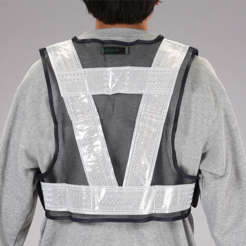 EA983R-102 LED安全ベスト(紺/白)_画像02