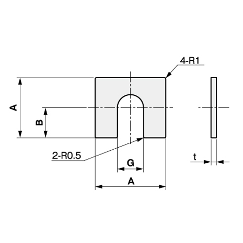 EA440ZB-0.1 30x30x0.1ベース用シム 真鍮製_画像04