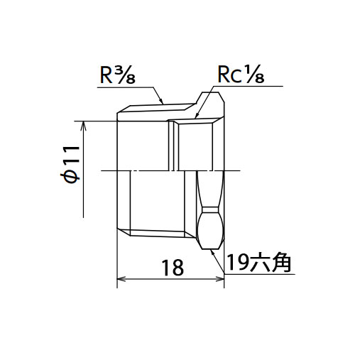EA469AM-3AA R3/8xRc1/8ブッシング_画像02