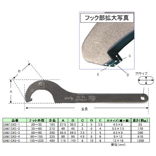 EA613XE-5 155-230mm自在フックレンチ_画像03