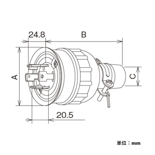 EA940BJ-11 30A防水型引掛プラグ接地3P_画像02