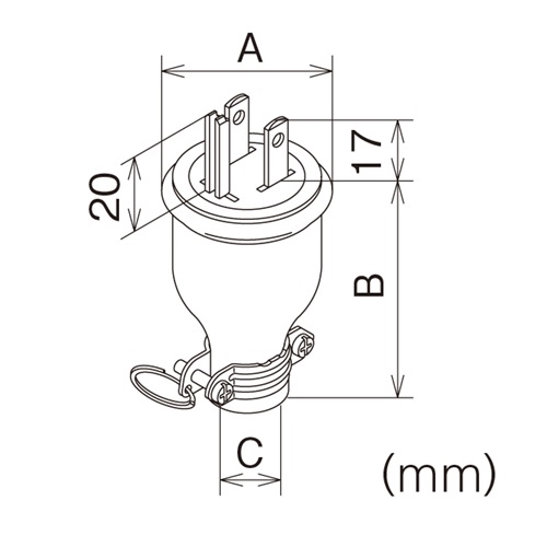 EA940BU-1 AC125V/15A防水型プラグ2P_画像03