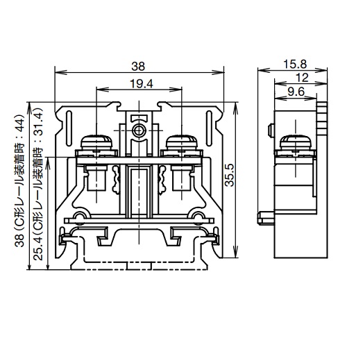 EA940DG-24 40A端子台2個_画像04