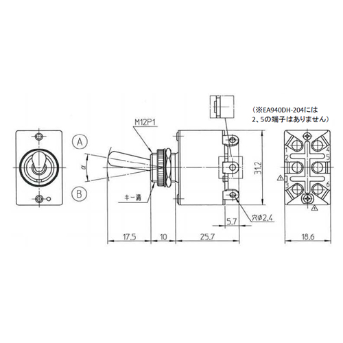 125V/15A2極単投/トグルスイッチ_画像03