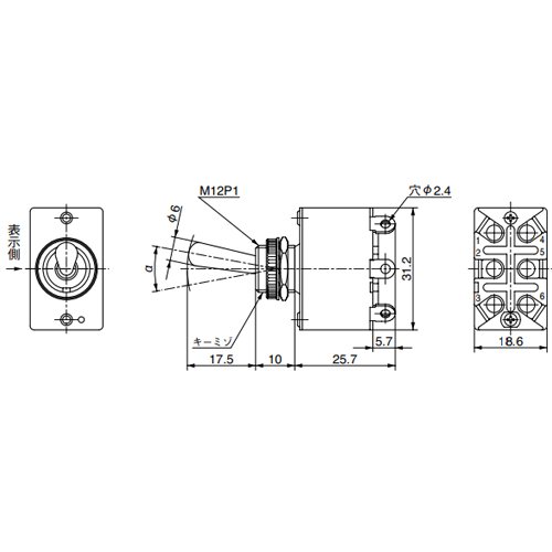 125V/20A2極双投/トグルスイッチ_画像02