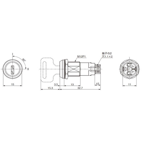 EA940DH-702 3A/超小型キーロックスイッチ_画像03