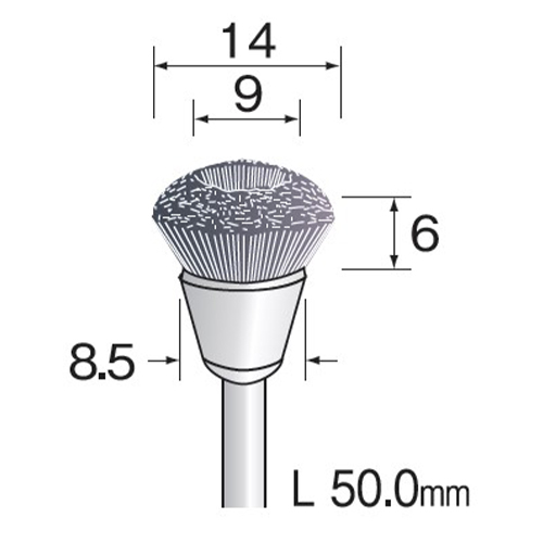 EA819AL-11 14mm/3mm軸カップブラシ ステン_画像03