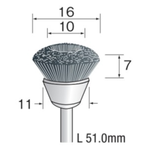 EA819AL-2 16mm/3mm軸カップ型ブラシスチル_画像03