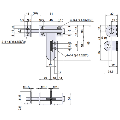 EA951BB-15 99mm掛金(ステンレス製)_画像02