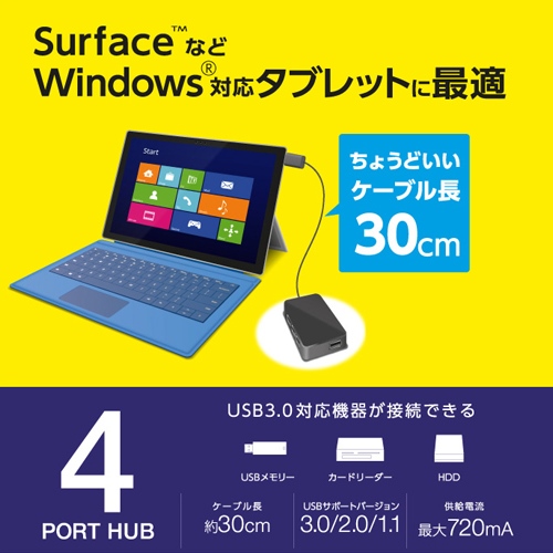 EA764AD-11C [4ポ-ト] USB3.0ハブ/クロ_画像02