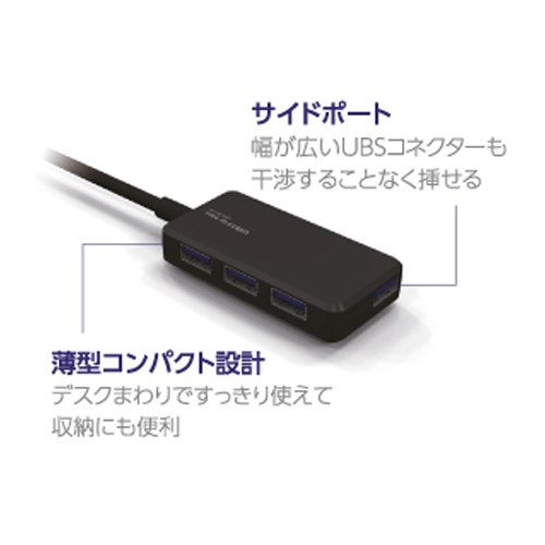 EA764AD-11C [4ポ-ト] USB3.0ハブ/クロ_画像04