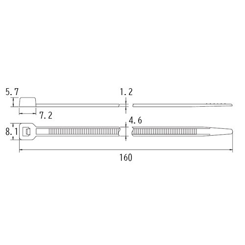 160x 4.6mm 結束バンド(耐候性/100本)_画像04