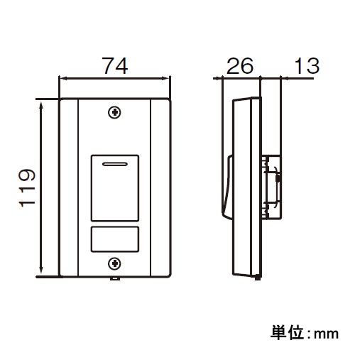 300V/15A 防水形埋込スイッチ(3路)_画像02