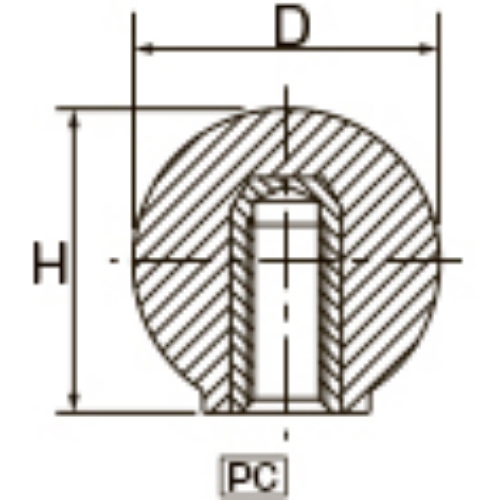 M10x32mm 雌ネジプラスチックボール(赤)_画像02
