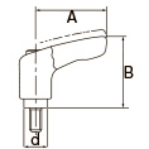 M4x30mm 雄ネジミニクランプレバー(赤)_画像03
