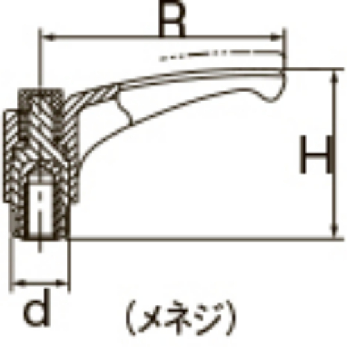 M6 雌ネジクランプレバー(操作レバー付)_画像03