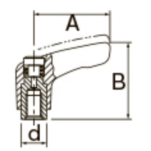 M3 雌ネジミニクランプレバー(黒)_画像03