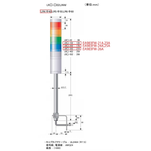 AC/DC24V LED小型積層信号灯(3色)_画像02