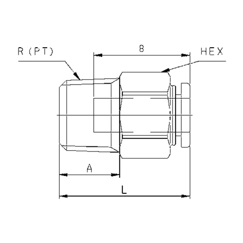 R 3/8x 6.0mmハ-フユニオン ステンレス製_画像02