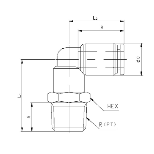 8mmxR1/4 エルボユニオン ステンレス製_画像02