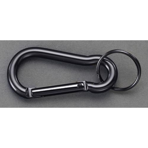 6x60mmカラビナフック アルミ ブラック スマートスクール スマスク