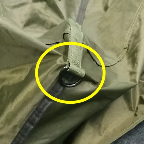 2.0x2.0m四脚テント OD色/張ロープ冠付_画像02