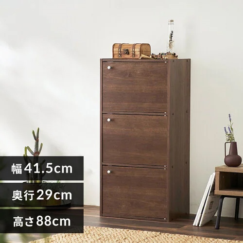 415x290x 880mm/ 3段 収納ラック ブラウン_画像02