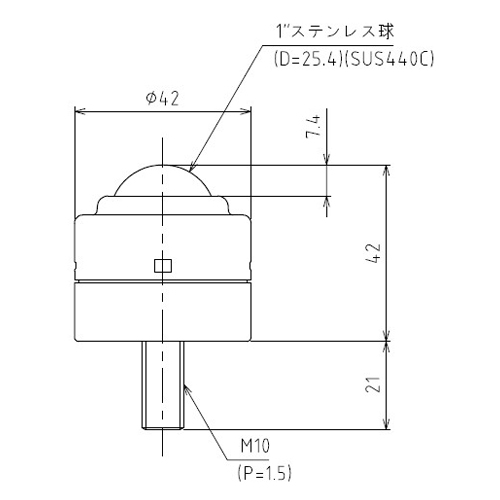 42.0x63.0mmステンレスボ-ルキャスタ- ネジ_画像03