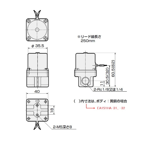 AC100V･Rc1/4(1.50mm) 2方向電磁弁_画像02