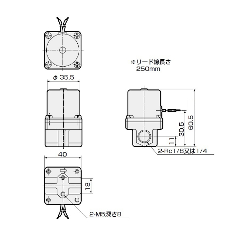 AC100V･Rc1/4(4.00mm) 2方向電磁弁_画像02
