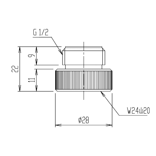 W24山20シャワーホースアダプタ(TOTO大口径_画像02