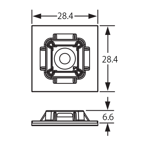 28.4x28.4mm結束バンド用ベース粘着付100個_画像03