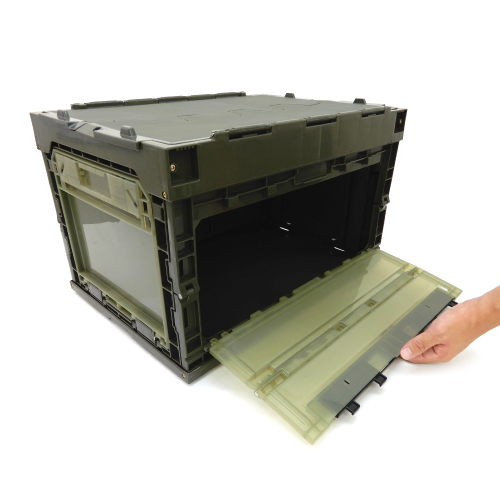 531x368x334mm50L折畳コンテナOD蓋･窓付5個_画像04