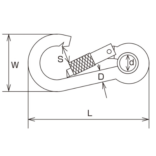 102x10mm スナップフック(スレンレス製)_画像04