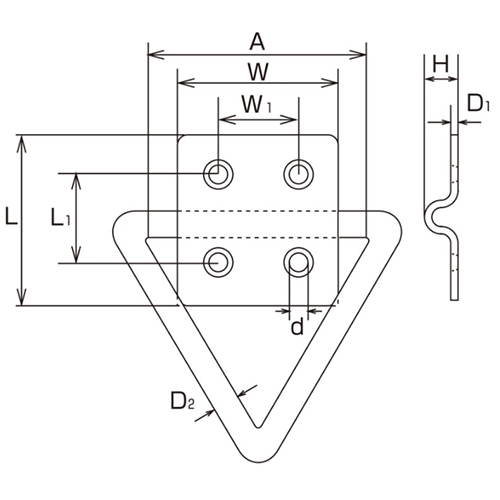 38x38mm 三角型ハンガー(ステンレス製)_画像03