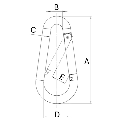 6.0x60.0mm スナップフック(鉄亜鉛メッキ)_画像03