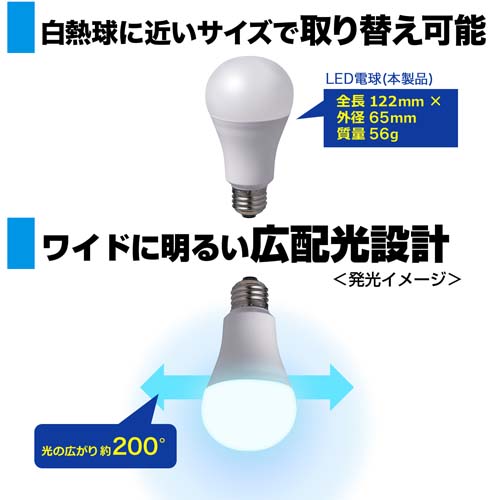 AC100V/100W/E26/電球/LED (昼光色)_画像04