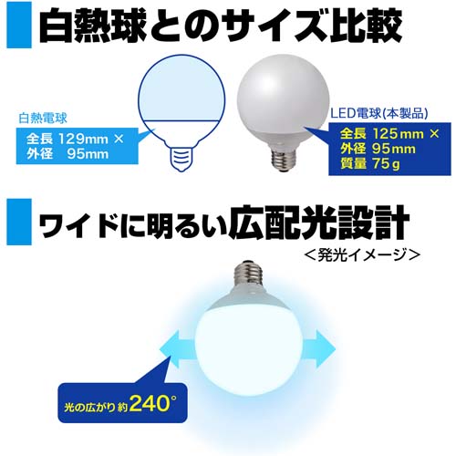 AC100V/100W/E26/電球/LED (昼光色)_画像04