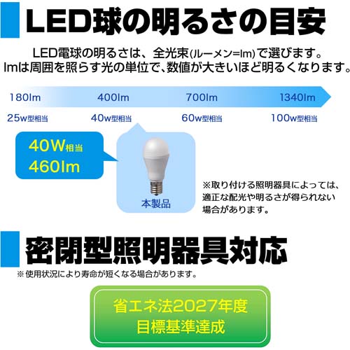 AC100V/40W/E17/電球/LED (昼光色)_画像03