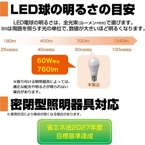 AC100V/60W/E17/電球/LED (電球色)_画像03
