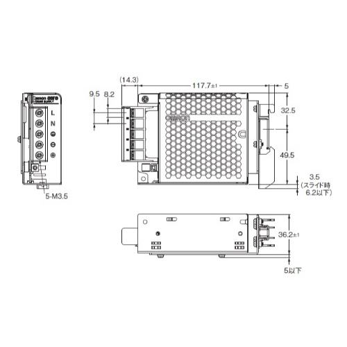 DC5V30Wスイッチングパワーsuplyレール取付_画像04