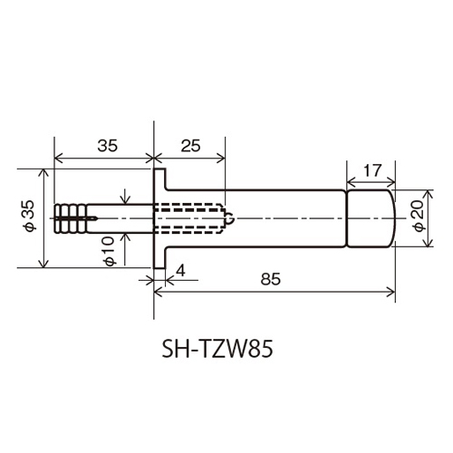 φ20x85mm 戸当り(コンクリート壁用)_画像04