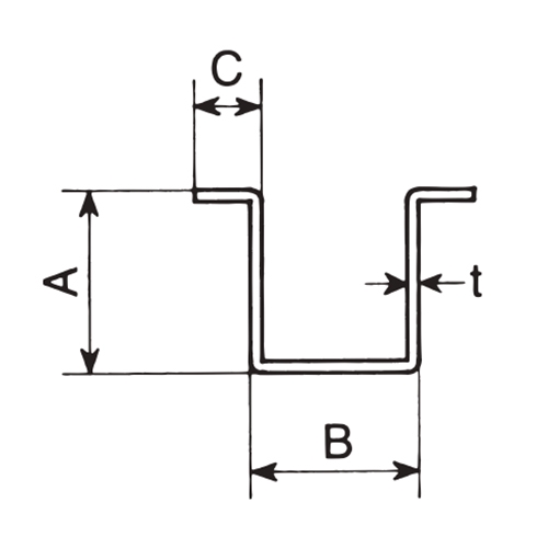 25x25mm/2.73m３号ガイドレールスチール製_画像02